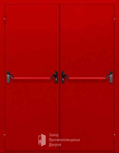 Фото двери «Двупольная глухая с антипаникой (красная)» в Звенигороду