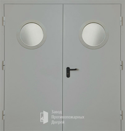 Фото двери «Двупольная с круглым стеклом EI-30» в Звенигороду