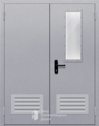 Фото двери «Двупольная со стеклом и решеткой» в Звенигороду