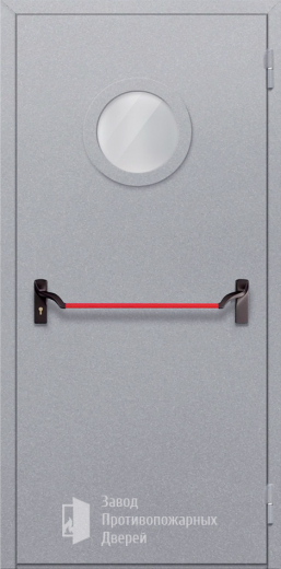 Фото двери «Однопольная с круглым стеклом (антипаника)» в Звенигороду