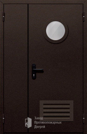 Фото двери «Полуторная с вентиляцией и стеклом №410» в Звенигороду