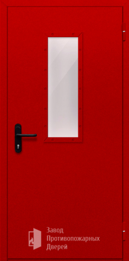 Фото двери «Однопольная со стеклом (красная)» в Звенигороду