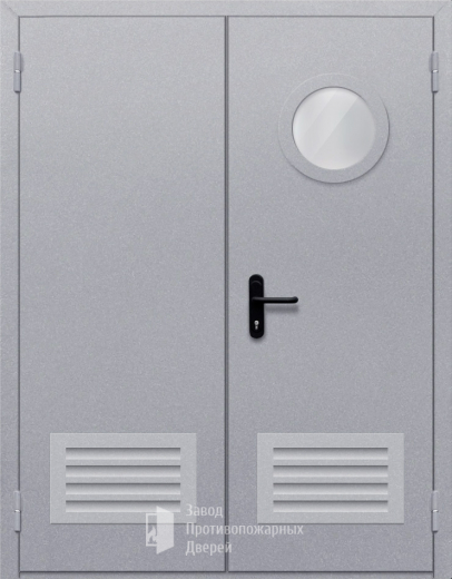 Фото двери «Двупольная с круглым стеклом» в Звенигороду