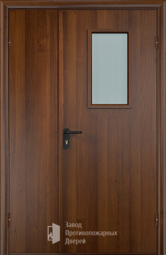 Фото двери «Полуторная МДФ со стеклом EI-30» в Звенигороду