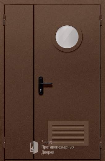 Фото двери «Полуторная с вентиляцией и стеклом №48» в Звенигороду