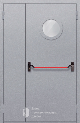 Фото двери «Полуторная с круглым стеклом (антипаника)» в Звенигороду