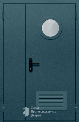 Фото двери «Полуторная с вентиляцией и стеклом №47» в Звенигороду