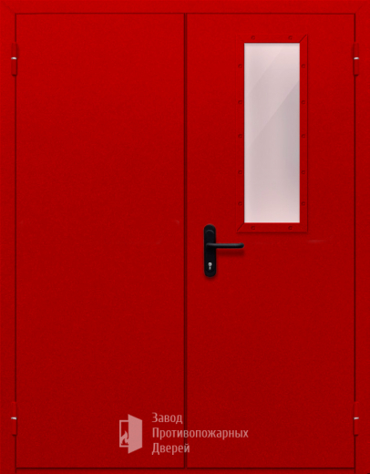 Фото двери «Двупольная со стеклом (красная)» в Звенигороду