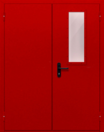 Фото двери «Двупольная со стеклом (красная)» в Звенигороду
