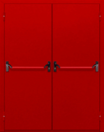Фото двери «Двупольная глухая с антипаникой (красная)» в Звенигороду