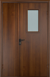 Фото двери «Полуторная МДФ со стеклом EI-30» в Звенигороду